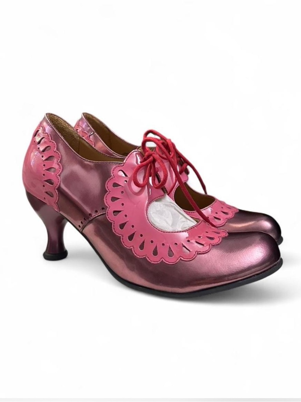 John Fluevog Lottie Deno Bellevue lace up Mary Janes
